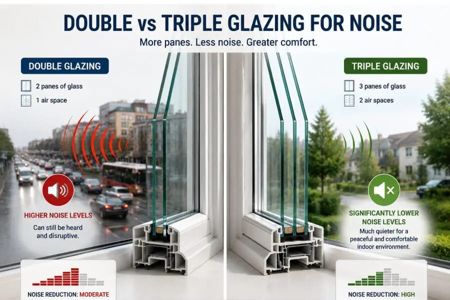 Double vs triple glazing window