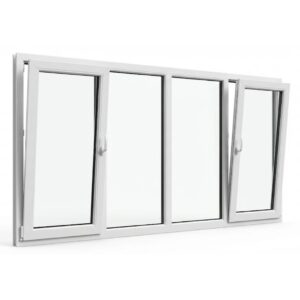 uPVC windows: bottom hung, fixed, fixed, bottom hung