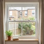 real image sliding sash with mullion window