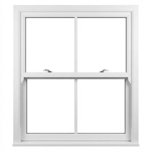 uPVC Sliding Sash Window with Central Mullion